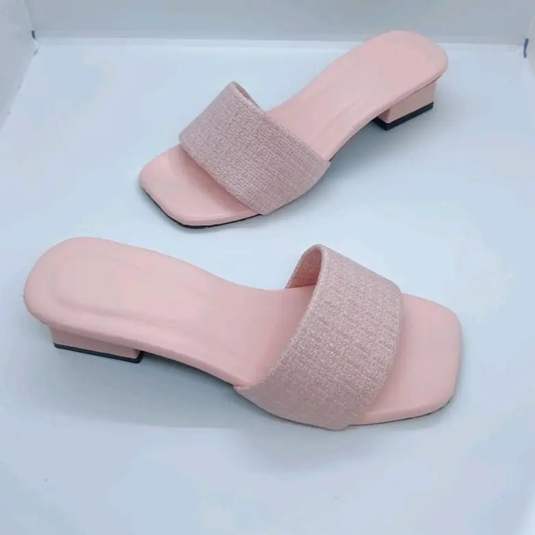 Dép Cao Gót Nữ. Gót Vuông Cao 3 phân Quai Vải Bố (mã số B3) DéP  Shoes 0
