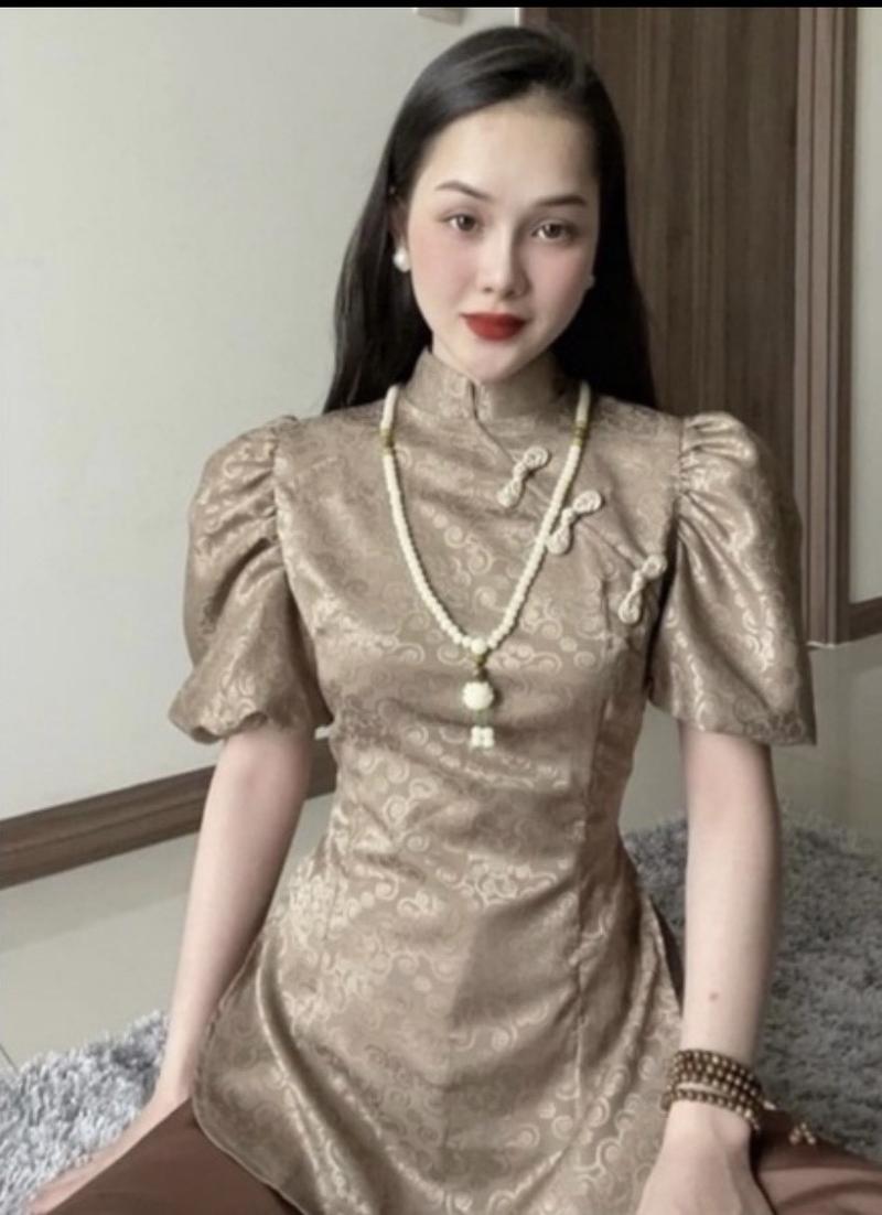 Product Introduction of Đồ lam đi chùa tay phồng- Bộ đi lễ chùa đẹp vải lụa gấm nổi dày mềm mịn đủ size 6