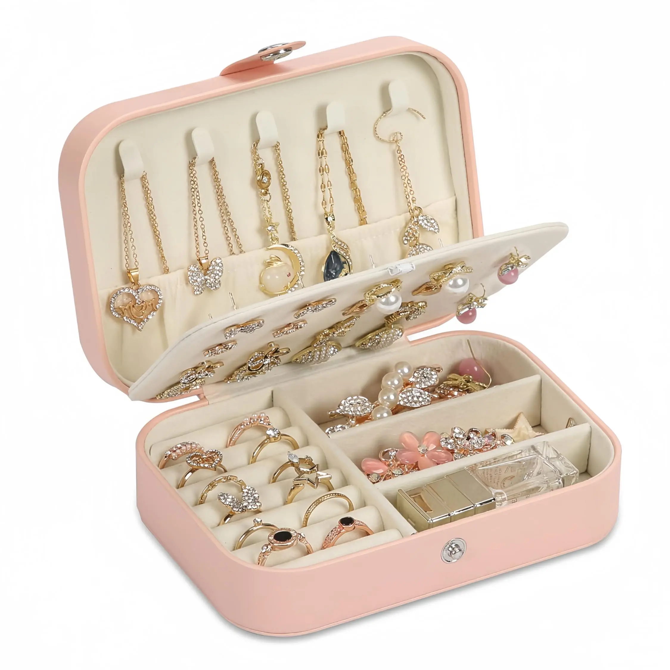 Jewelry Storage Box, 1 Count Portable Multi-grid Jewelry Organizer, Casual Travel Jewelry Storage Box, Compartment Box Home Organizers
