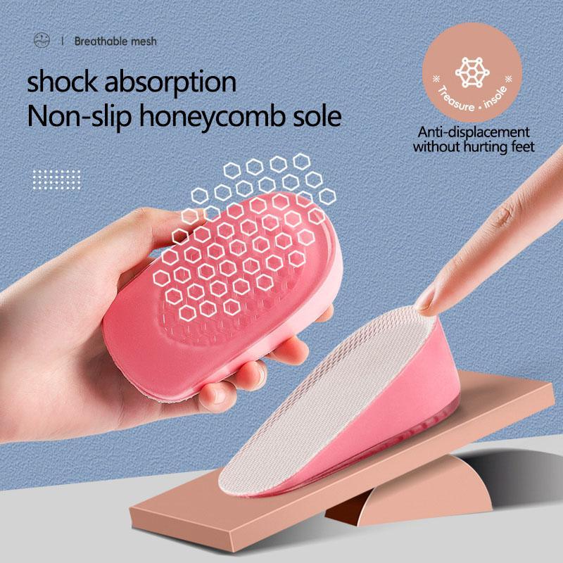 Silicone Height Increasing Insoles, 1 Pair Soft Elastic Breathable Comfortable Shoes Insoles, Invisible Half Pads for Women & Men 2