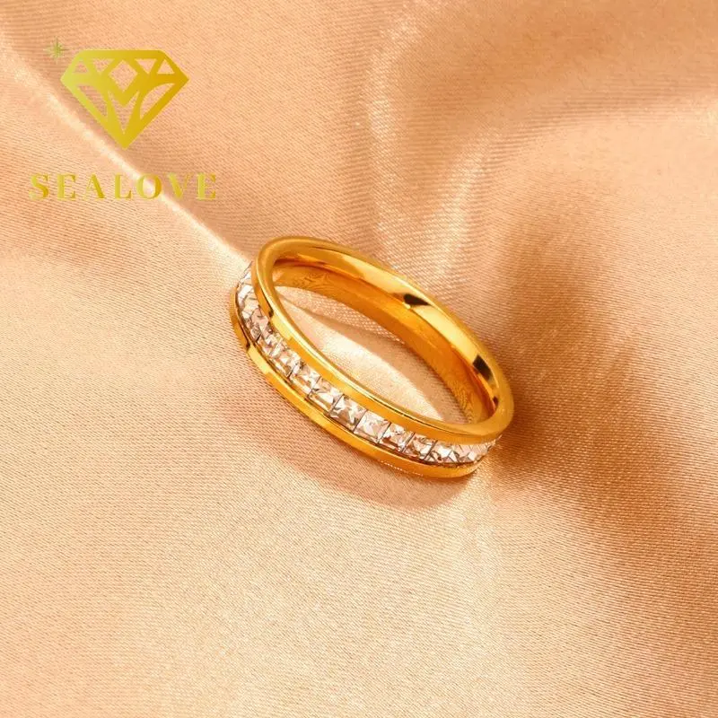 SEALOVE nhẫn kim cương giả nhẫn đẹp nhẫn nữ cho học sinh 1