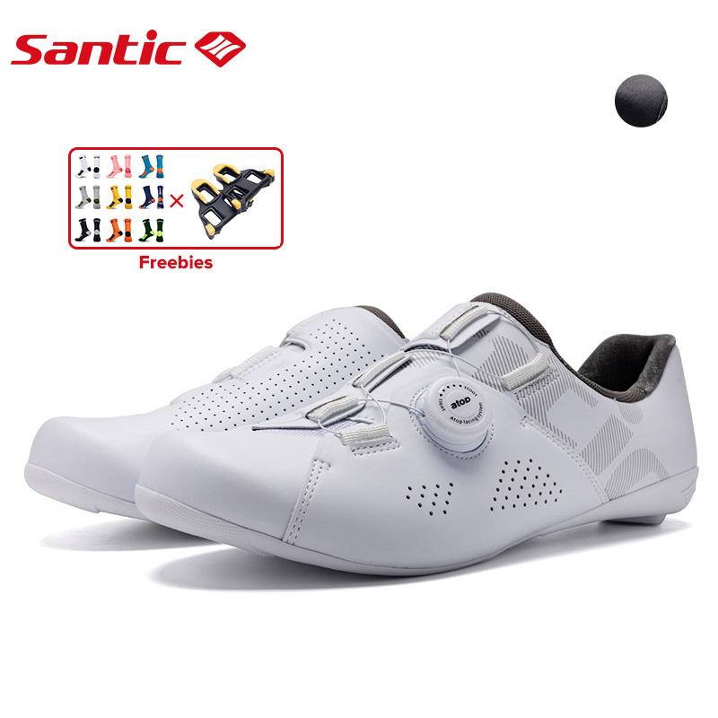 Santic Giày đi xe đạp nam tương thích với SPD Giày khóa xe đạp đường trường chuyên nghiệp ATOP Hệ thống buộc dây núm WS23041