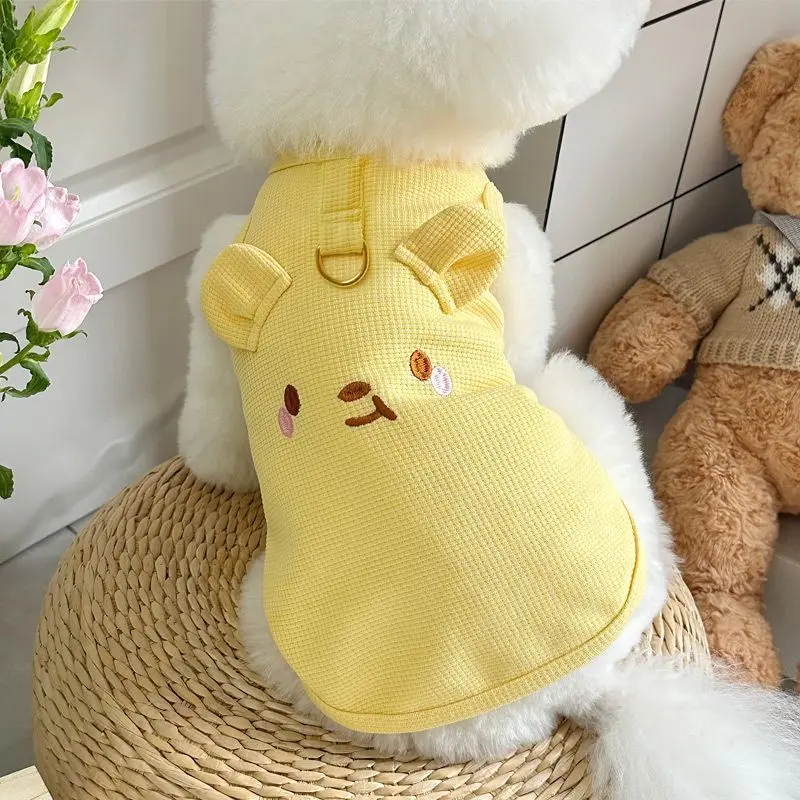 Quần áo cho thú cưng, phong cách Hàn Quốc và Nhật Bản, mùa xuân và mùa hè, hàng mới về năm 2025, được thu thập bởi 116 người, Thích hợp cho Teddy, Bichon, Poodle, có thể điều chỉnh được, áo vest Waffle 0
