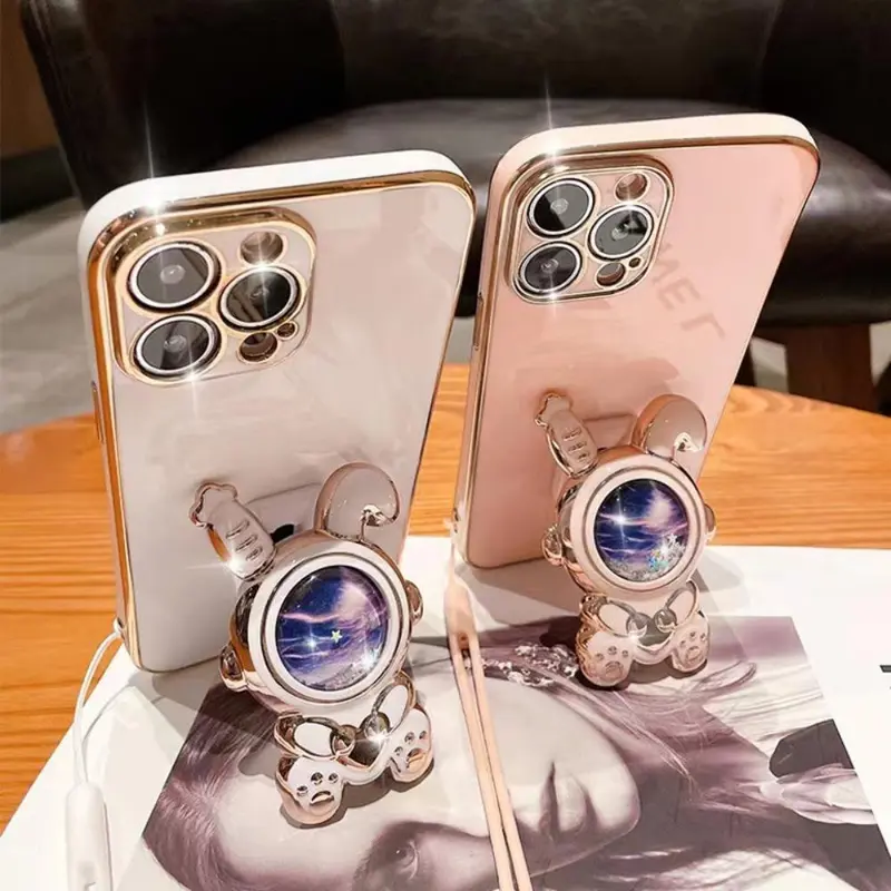 Phone Case with Cartoon Design Stand, Anti-fall Fully Edged Mobile Phone Case, Shockproof Phone Cover for iPhone 15 Pro Max 14 13 Pro 12 Pro 5