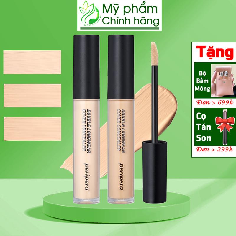  Kem Che Khuyết Điểm Peripera Double Longwear Cover Concealer lâu trôi gấp hai lần trang điểm tự nhiên 5.5g 