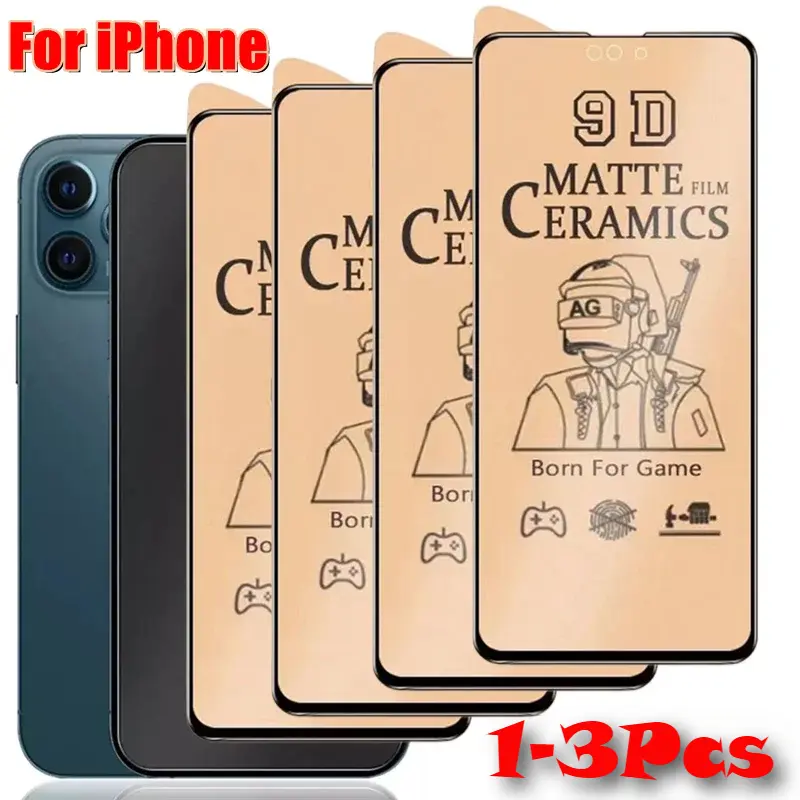 Bảo Vệ Màn Hình Màng Gốm Mềm Lì 1-4 Chiếc, Tương Thích Với iPhone 14 13 12 Pro Max 11 XR XS X 8 7 plus SE20, Chống Vỡ, Không Phim Kính