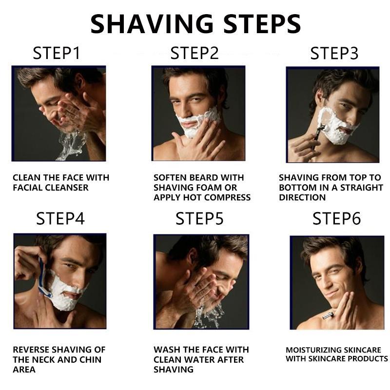 Product Introduction of 6 Layer Manual Razor & 8 Replacement Blade Heads, Classic Men's Shaving Tool, Smooth Shaving Tool, Washable Shaving Tool for Men 4