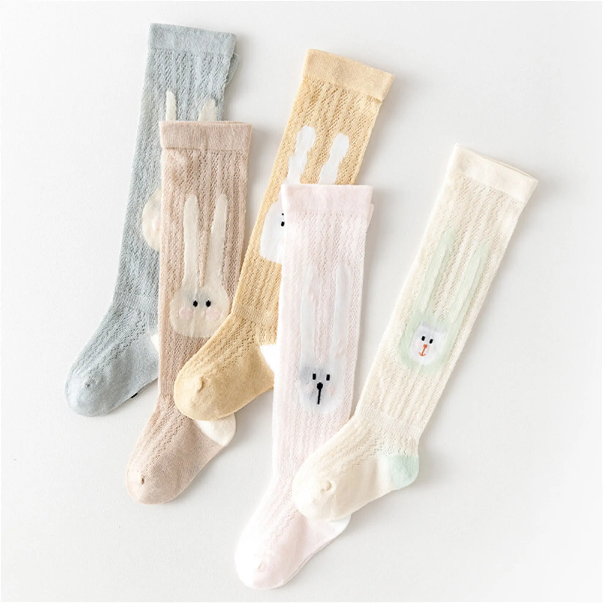 Baby Girls Dress Socks Cute Bunny Elastic over the Knee Socks Newborn Stockings for Toddler Infant Clothing Accessories