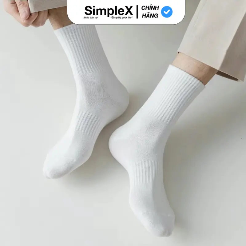 [SimpleX][PREMIUM][SET 10 ĐÔI + TẶNG 1] Tất Vớ Nam Nữ Trơn Unisex Cổ cao, Cổ Trung, Cổ Thấp 8