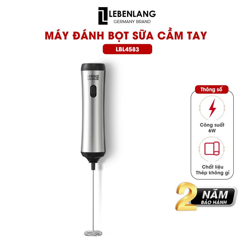  Máy đánh bọt cafe cầm tay Lebenlang LBL4583 tích điện có giá treo đi kèm sạc Type-C điện tiện lợi công suất 10W bảo hành 2 năm 