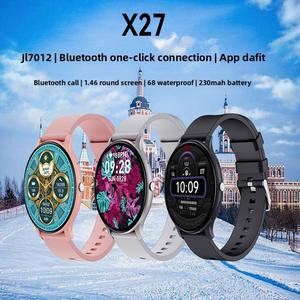 Smart Watch for Women Men Fashion Round Screen IP68 Waterproof Heart Rate Blood Oxygen Monitor Sports Fitness Tracker with Bluetooth Call Step Counter Touch Screen Smartwatch