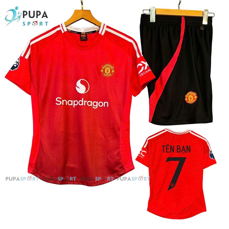 Bộ Đồ Đá Banh Hd, Mờ U Sân Nhà 2025 Snap Màu Đỏ Cổ Tròn, Vải Thun Mè Hàn Thoáng Mát Unisex Top Sport  Nam Quần Tập Thể Dục Quần Tập Thể Dục Áo Thun 0