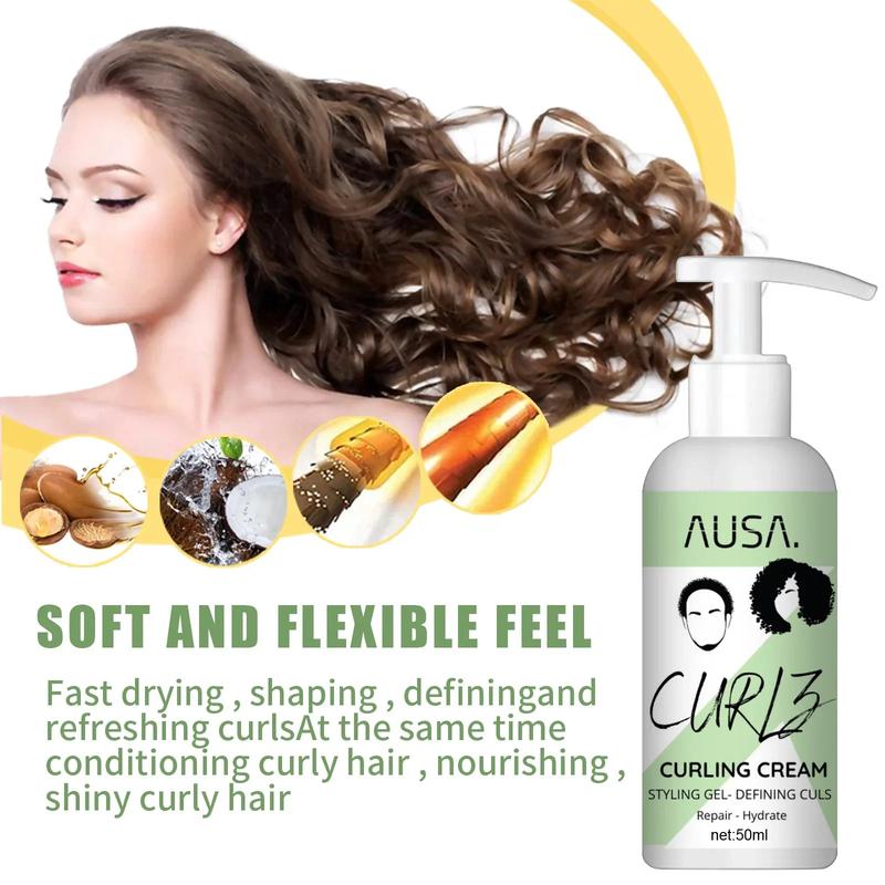 Product Introduction of 50ml Hair Curling Cream Anti-Frizz Bouncy Resilient Enhancer Styling Lotion Prevent Hair Breakage Smooth Moisturizing Hair Care Gel Haircare Moisturizer Moisturize Moisture 10