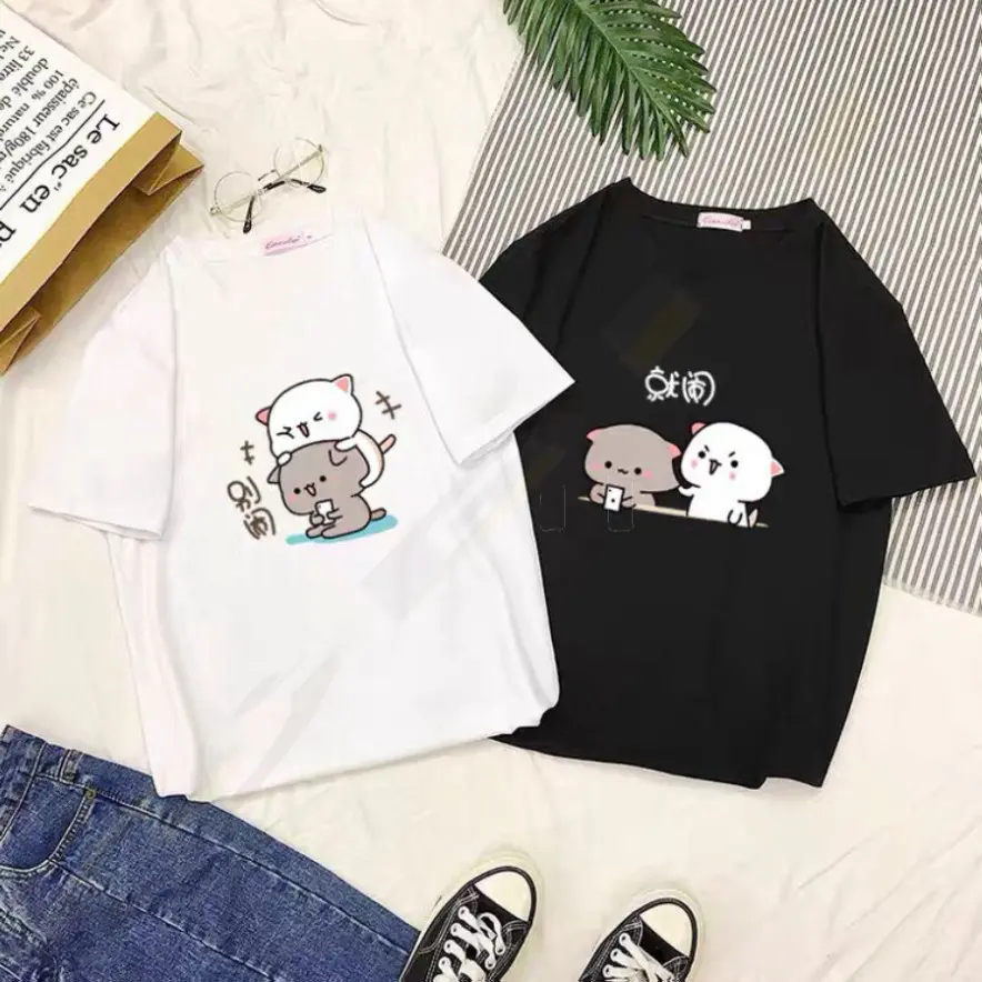 [FREESHIP TỪ ĐƠN 0 đ]Áo đôi Thun hè Nam nữ in họa tiết đẹp  (2 chiếc) , Áo thu đông From rộng, chất đẹp mặc không xù NGỌC SURI