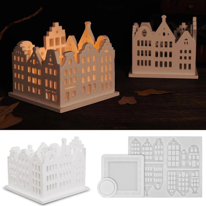 Creativity Silicone Hollow Candlestick Molds Epoxy Resin Square Candle Holder Mold DIY Craft Tea Lamp Holder Mold Home Decor 0