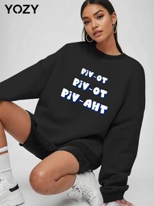YOZY Women's Letter Print Drop Shoulder Sweatshirt, Casual Long Sleeve Round Neck Pullover for Fall & Winter, Women's Clothes for Daily Wear