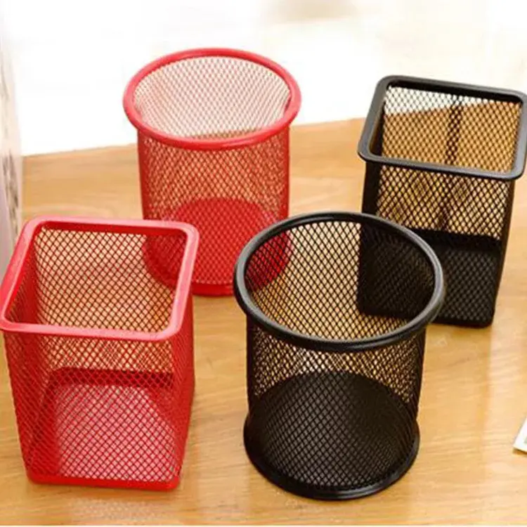 TC Basket Tempat Pena Alat Kantor Holder Bulat Petak Import  R010 Desk 1