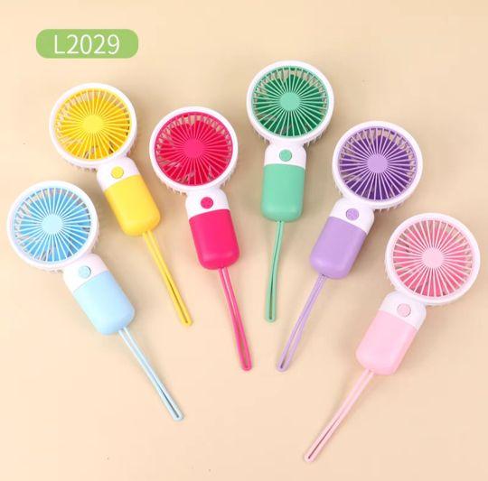 Product Introduction of Quạt mini cầm tay, tích điện, nhỏ gọn xinh xắn, có đế để điện thoại, sạc usb và sticker 4
