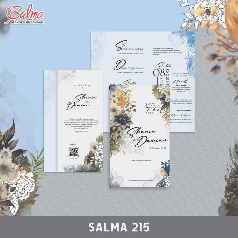 Undangan Pernikahan Kekinian  SALMA 215 Elegan Modern Paket Lengkap 100 PCS Gratis Label & Plastik - JanjiKita | Default