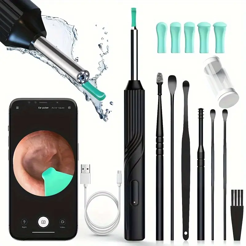 Smart Visual Ear Cleaner 1296P Ear Sticks Otoscope USB C Charging Endoscope Wax Removal Tool Earpick MIni Camera Health Care Set Comfort