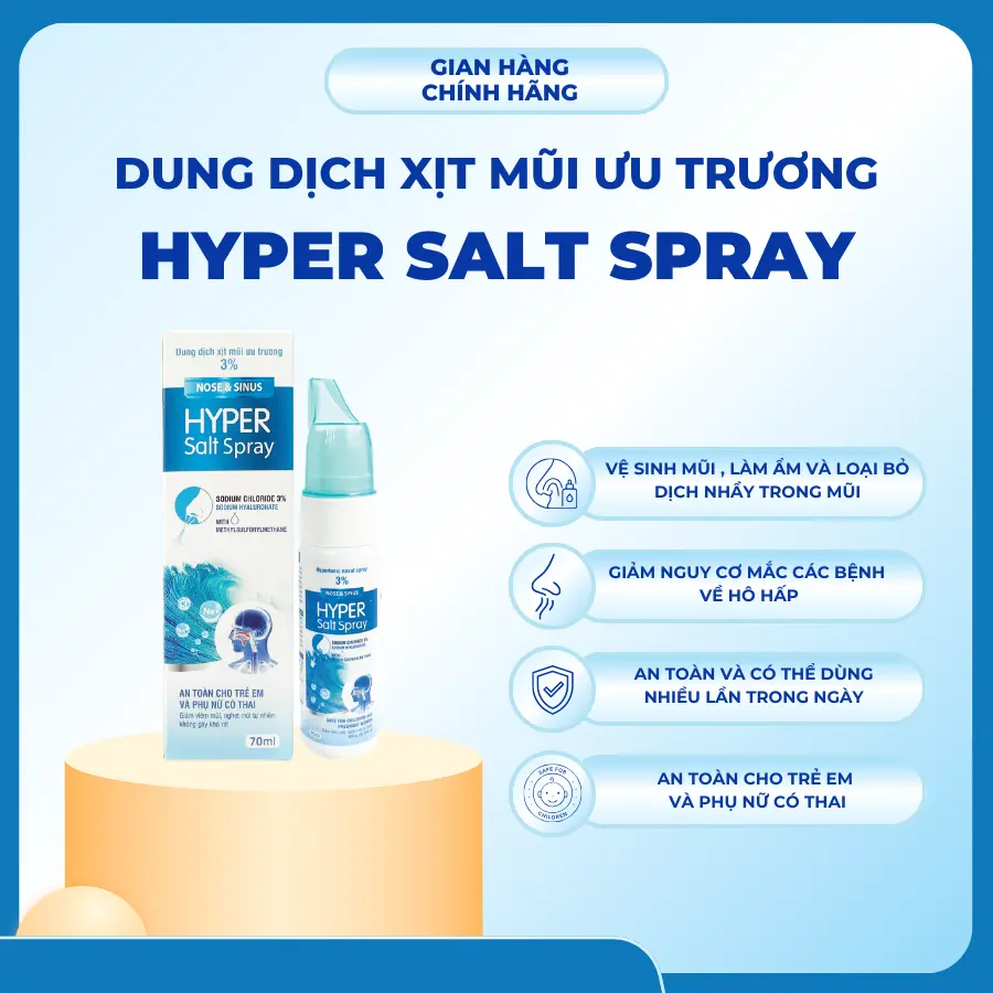 Dung Dịch Xịt  Mũi Muối Ưu Trương HYPER SALT SPRAY chai xịt 70ml