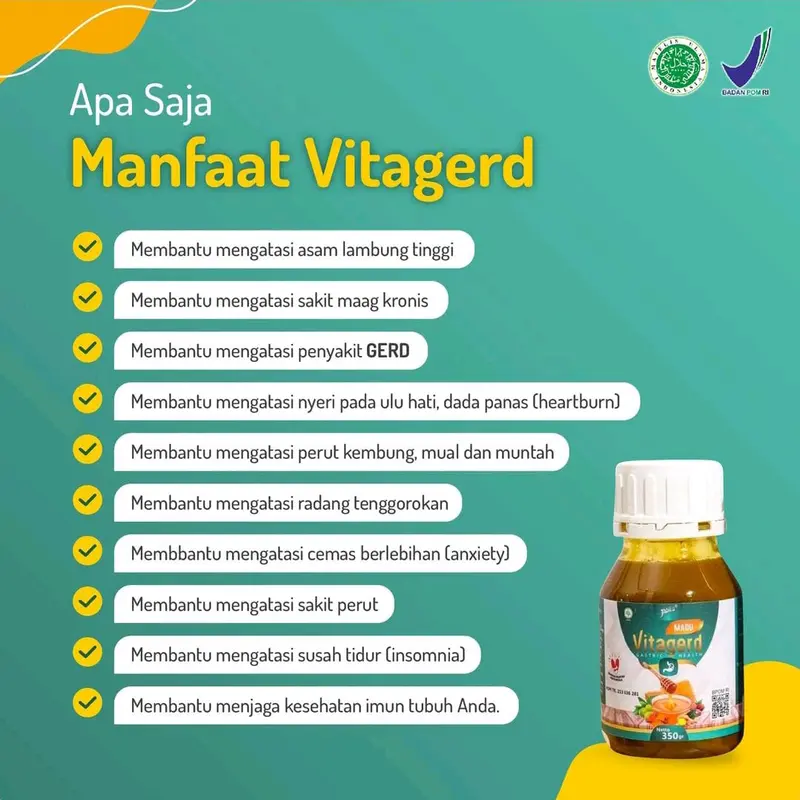 MADU VITAGERD ASLI ORIGINAL 100% HERBAL MAAG ASAM LAMBUNG TERBAIK 1