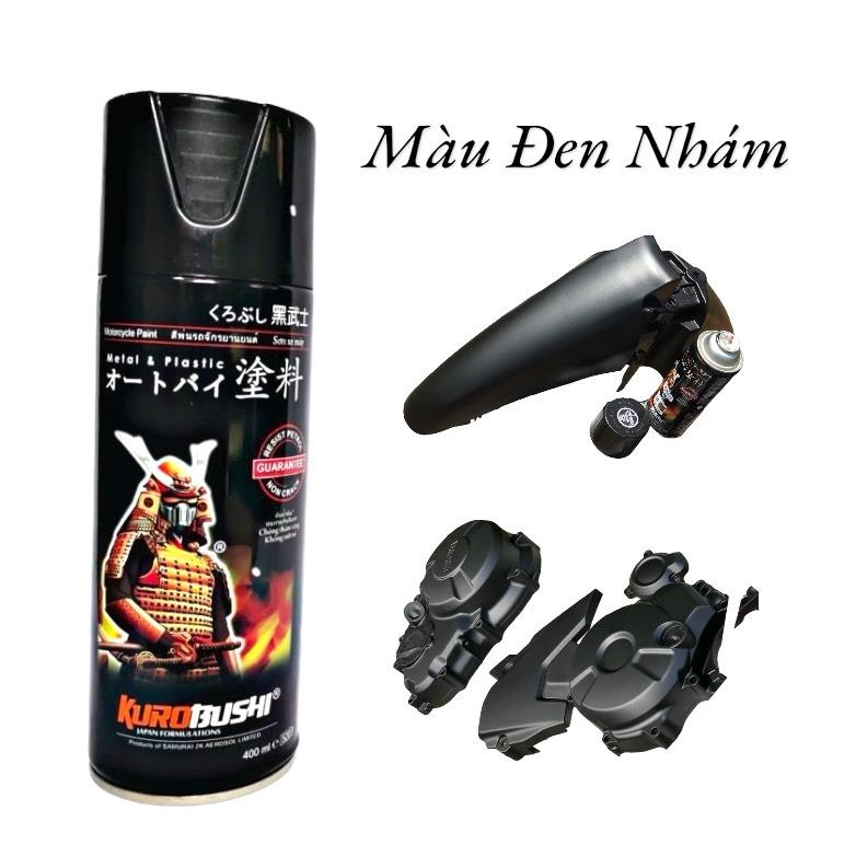 Chai sơn xịt Samurai màu Đen nhám, Đen mờ 109A 400ml