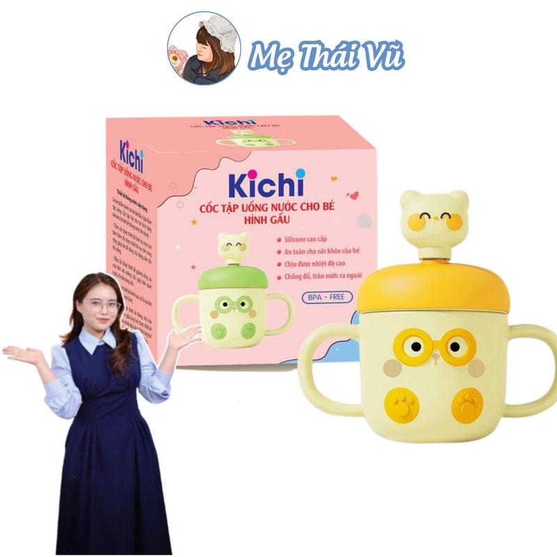 DEAL ĐỘC QUYỀN Cốc tập uống cao cấp hình hoa Mẹ Thái Vũ cho bé từ 6 tháng, dung tích 280ml, ống hút silicon cao cấp Kichilachi