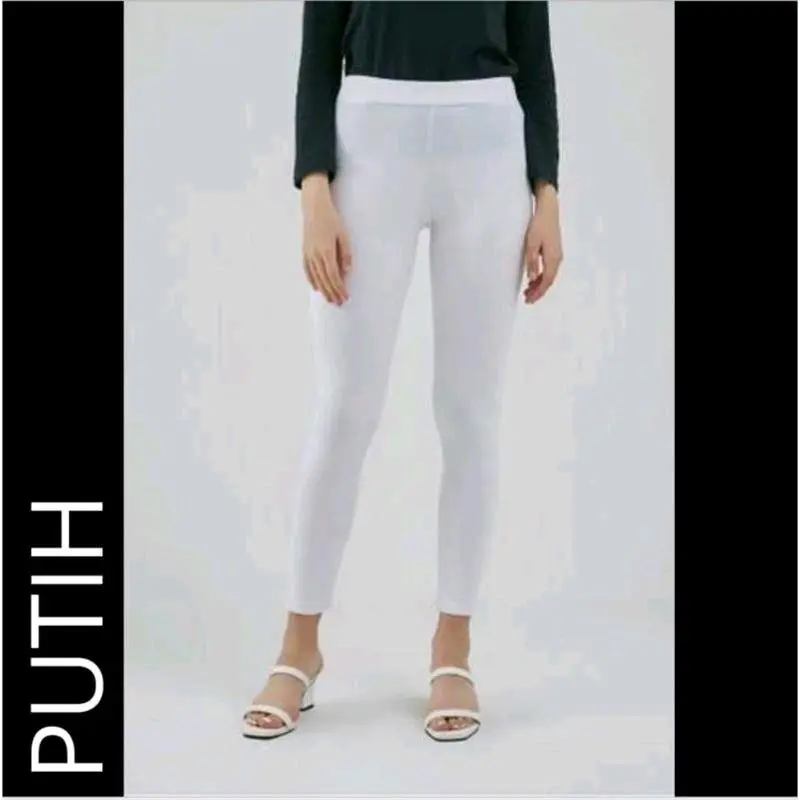 Legging Panjang Bahan Spandex Licin Premium/ Leging Polos/ Rekomendasi Legging wanita/ Legging olahraga Dewasa Celana Dalaman Lembut Standar Nyaman Tebal Fit Basic Legging Panjang anggun regular daily regular Hitam zumba Cewek 4
