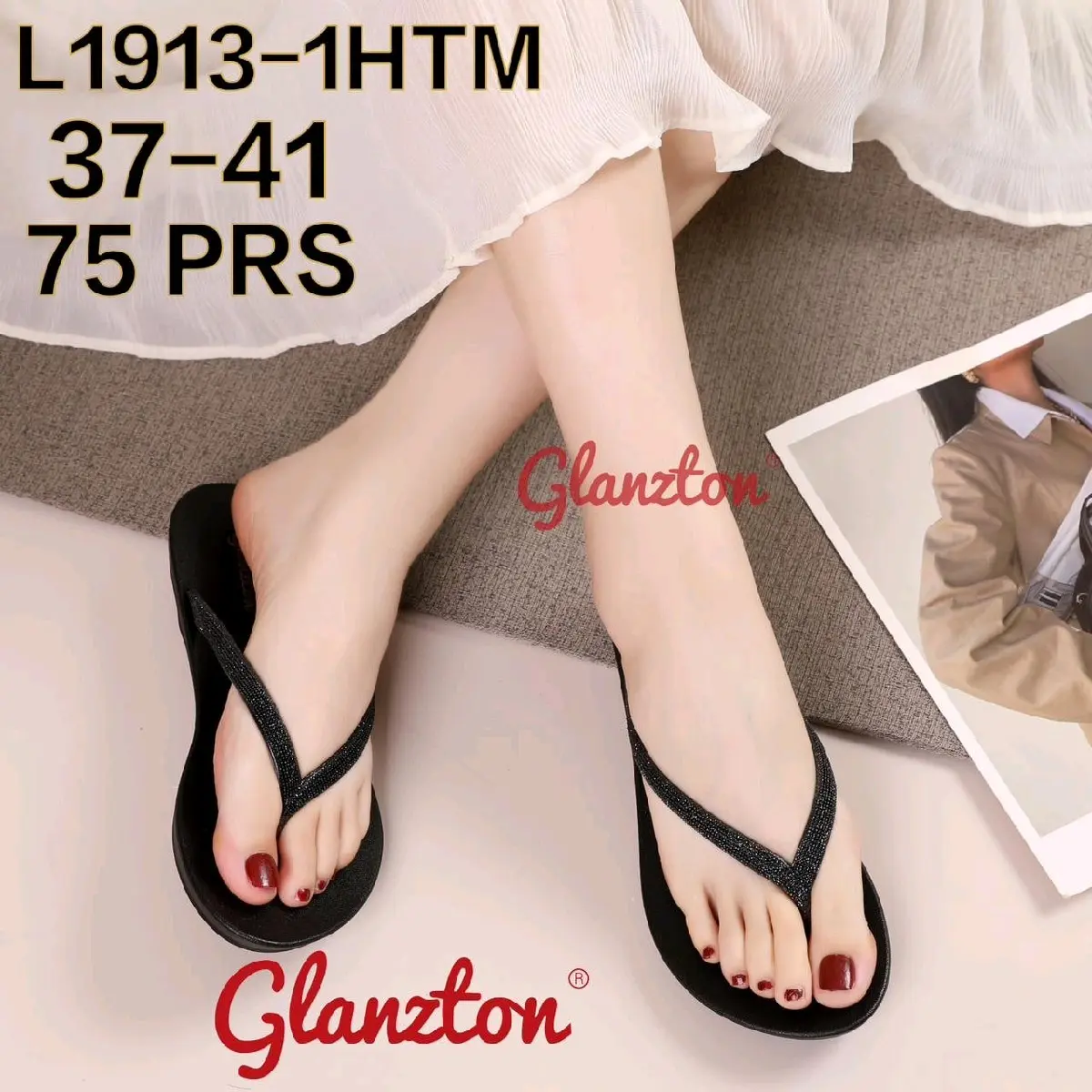SANDAL TERBARU JEPIT JELLY WANITA DEWASA IMPORT BLINK GLANZTON L1913-1HTM