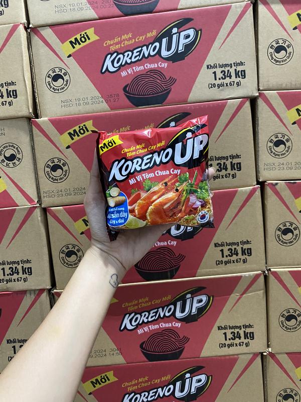 Mì Koreno up Hương Vị tôm Chua Cay 20 gói thùng