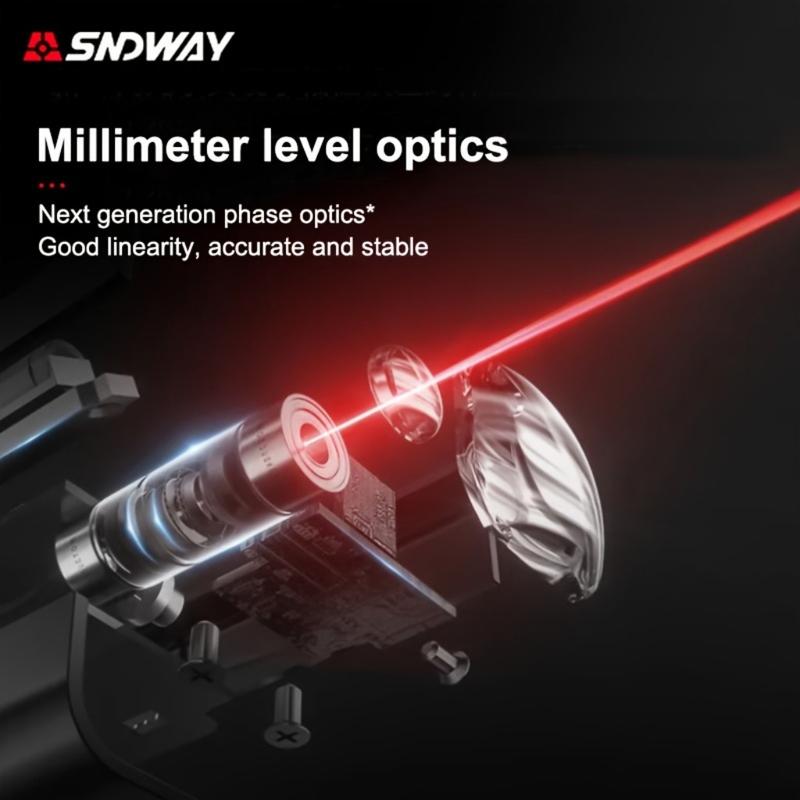 40M/131ft SNDWAY Pro Laser Distance Meter - High-Accuracy Digital Measure Tool with Large Backlit Display, Self-Calibration, and Battery Powered Operation - Portable Handle Electronic Ruler for Easy Measurements 2