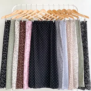 FLORAL SKIRT | rok floral skirt | rok bunga | pattern midi skirt | rok a line polka lily chilies adelia sakura Panjang Motif Polkadot Wanita Casual Korean Wine flare