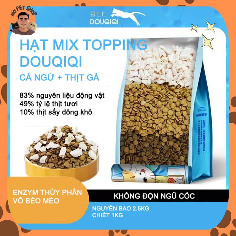 FULL Hạt mèo DOUQIQI siêu topping đạm 38% Thức ăn cho mèo DOUQI không độn ngũ cốc giúp mèo tăng cân hat meo chat luong cao