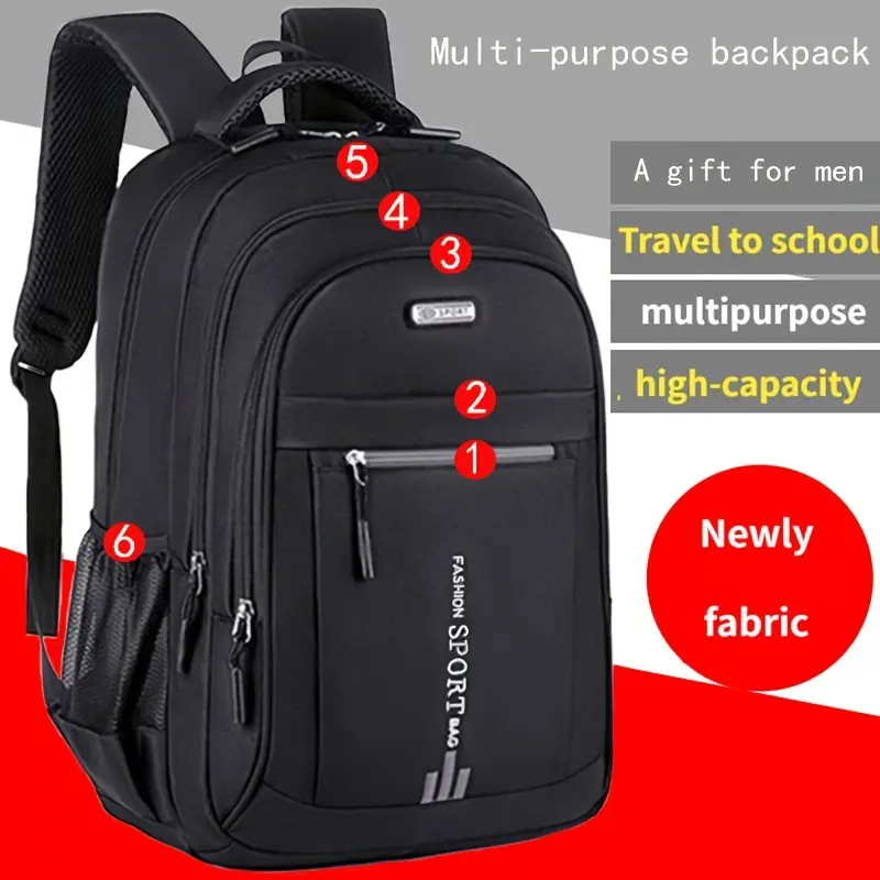 Large Multi Compartment Backpack never used for men or women White Backpack Multi-compartment Large Capacity Casual  main image 3