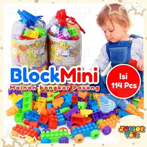Mainan Edukasi Anak Block Mini Susun Happy Time isi 114 Pcs Permainan Bongkar Pasang Education Toys