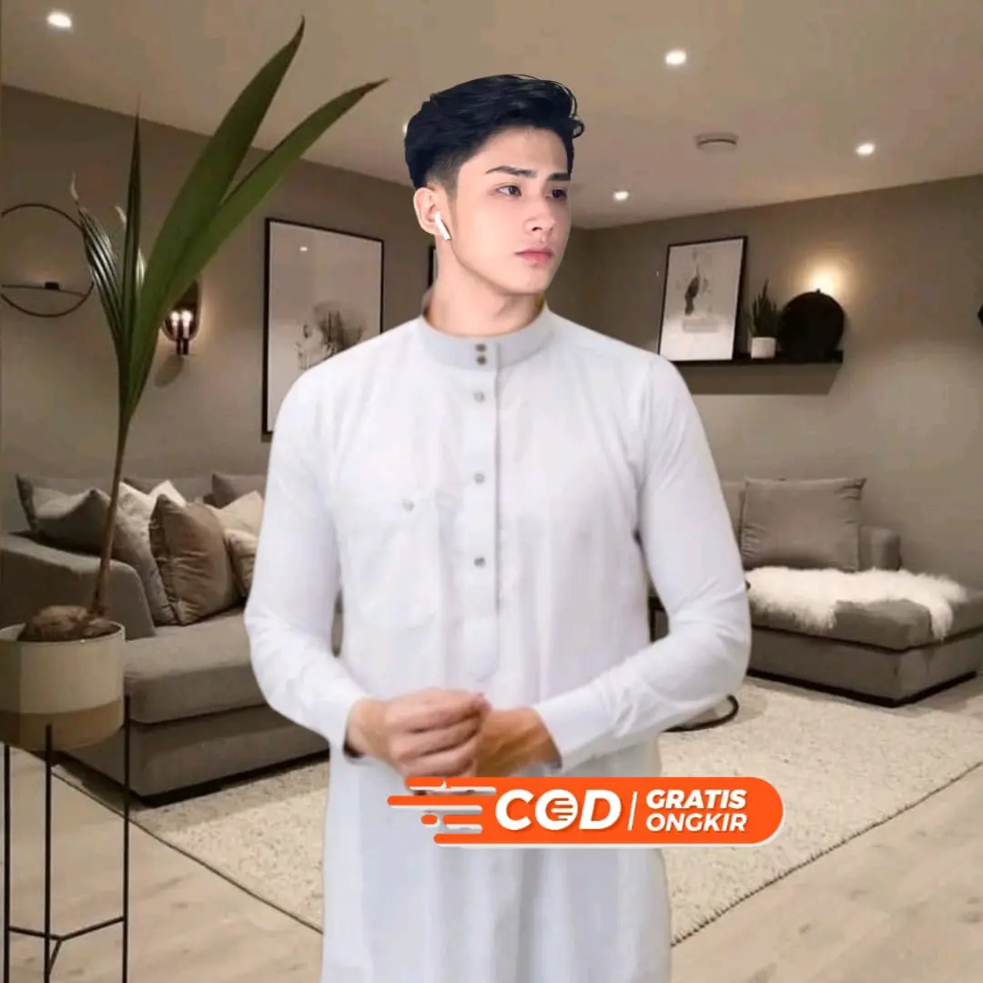 Jubah Pria putih polos Gamis Pria polos katun premium