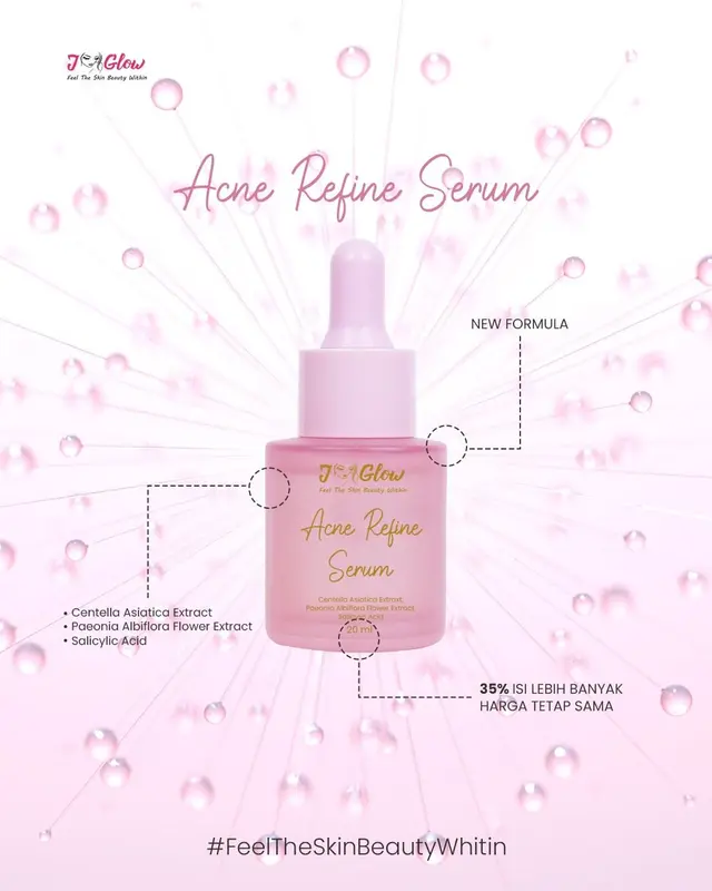 JGLOW Skincare Acne Refine Serum  Perawatan  Pencerah Wajah muka Berjerawat Berminyak Bruntusan - 20 ml 3
