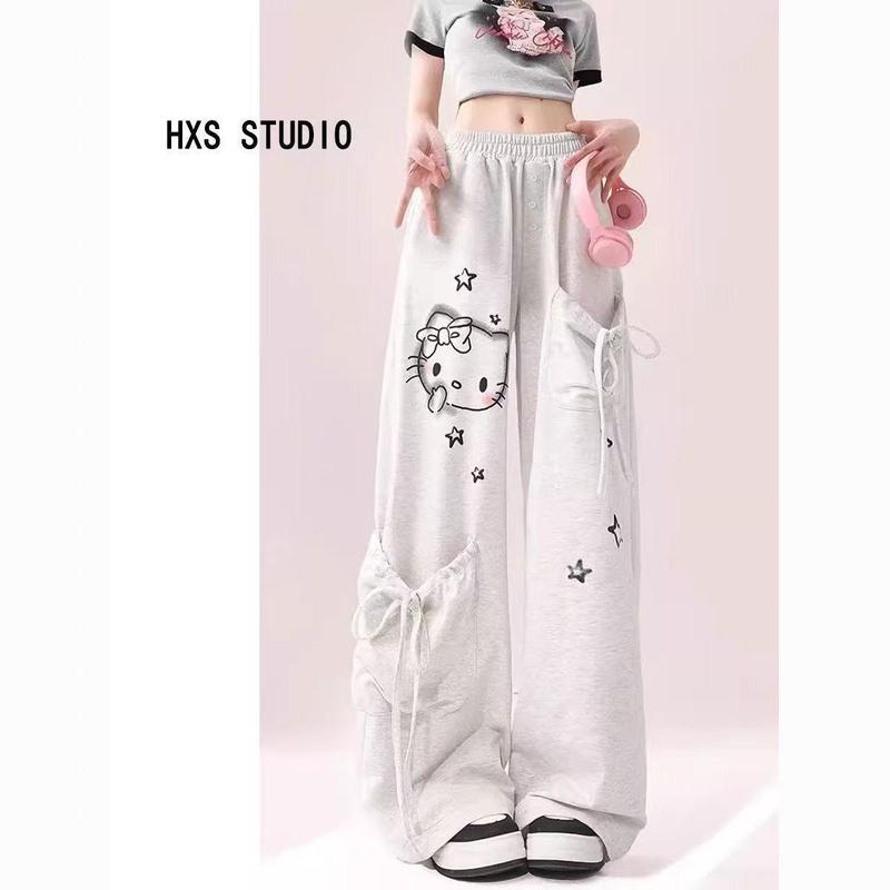 Product Introduction of Hello Kitty Quần Thường Ngày Dopamine, Màu Xám, Dành Cho Nữ, Hàng Mới Về Mùa Hè 2024, Dáng Rộng Vừa Vặn, Ống Đứng, Quần Nữ, Làm Bằng Quần Jean Denim 10