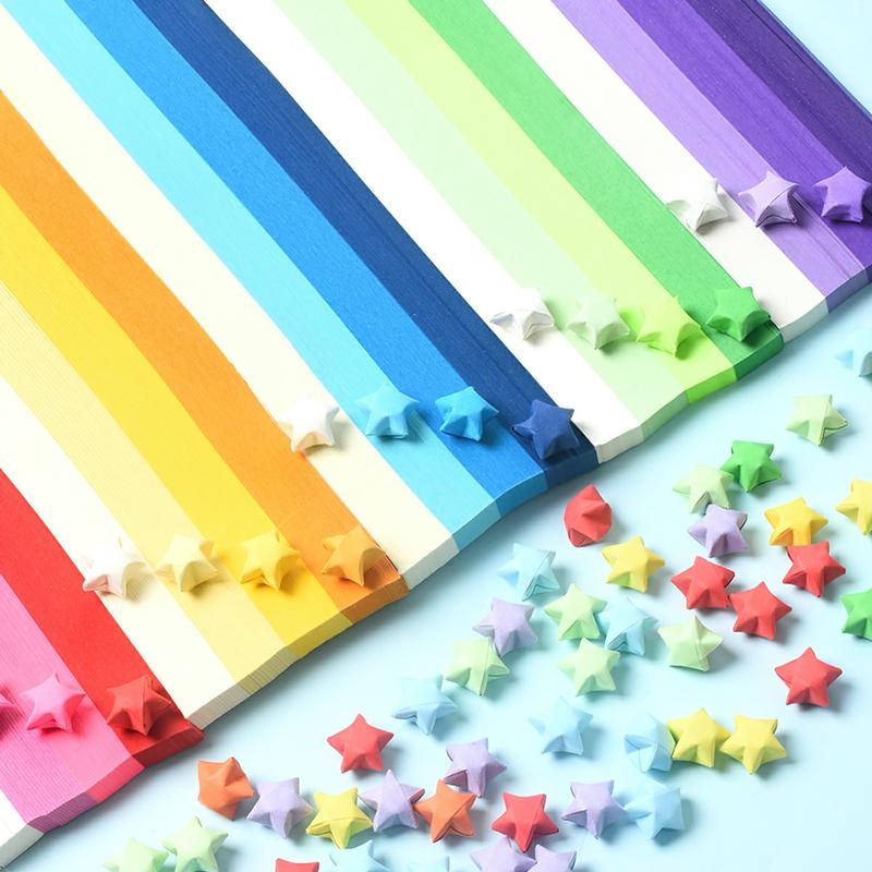  Set 540 Tờ Giấy Xếp Hình Ngôi Sao Năm Cánh Màu Sắc Gradient Sáng Tạo EASEL 