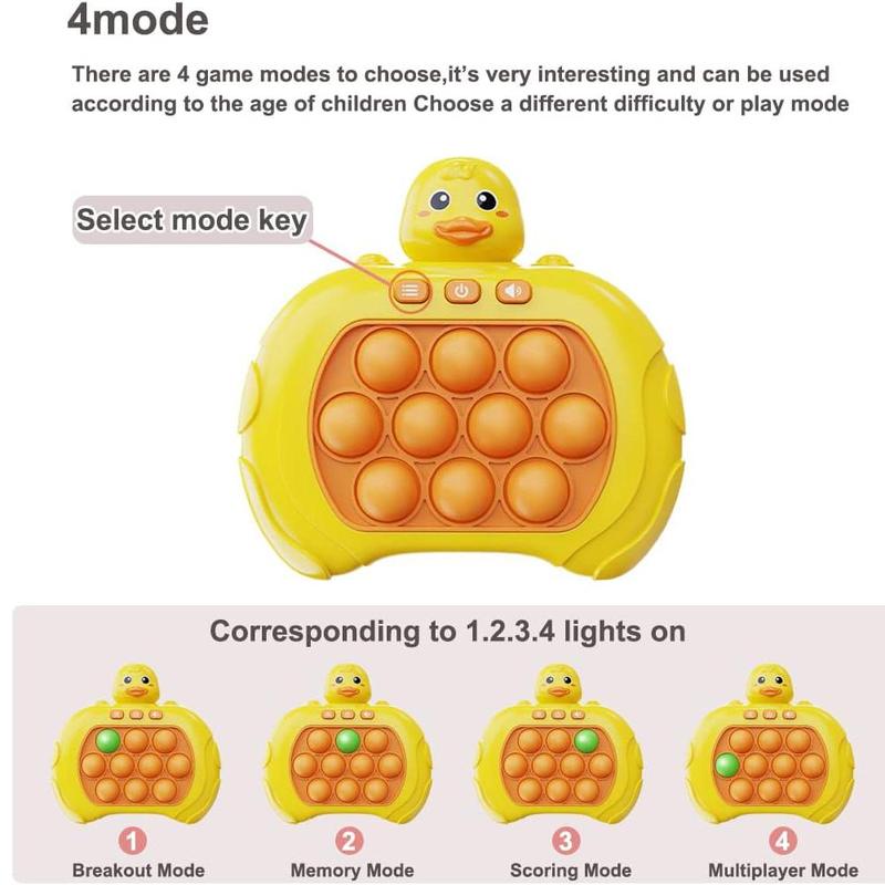 Cute Duck Design Quick Pop it Game Toy, Decompression Breakthrough Puzzle Pop Game Machine, Anxiety & Stress Relief Toy for Kids & Adults 5