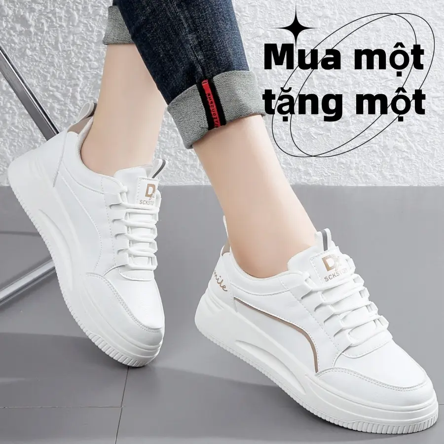 Xu hướng Hè 2025 | Giày Trắng Nữ Hàn Quốc Tăng 4cm | Thiết kế đôi nhẹ êm, thoáng khí đứng cả ngày | MUA 1 TẶNG 1-Gửi vớ | Mua giày tặng vớ