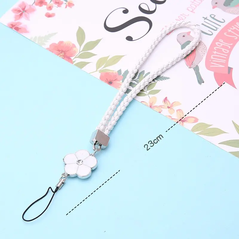 Elegant Sparkling Flower Weave Phone Strap / Wallet Strap / Bag Strap Gantungan Tali 0