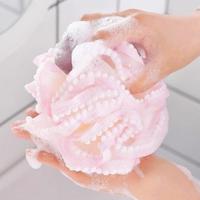 Gambar OHSOME - Premium Bath Ball With Soft Massage Beads With Foaming Strap/ Bath Net Ball/ Loofah - Pink dari OHSOME Homeliving Kab. Bekasi 2 Tokopedia