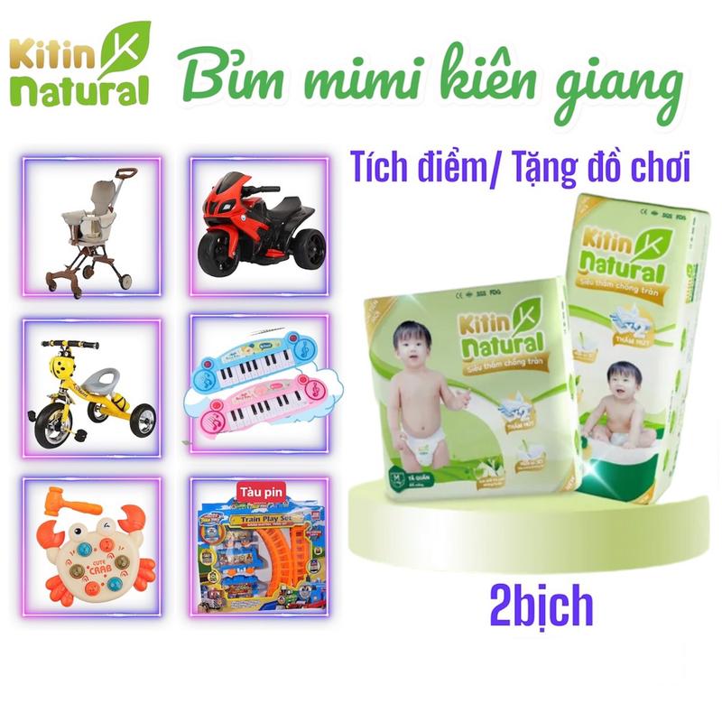 [COMBO 2BỊCH TẶNG QUÀ] Tã bỉm Kitin natural tinh chất trà xanh lành tính, mềm mại đủ size từ dán sơ sinh - quần 3XL Cho Bé Voi Women Nữ