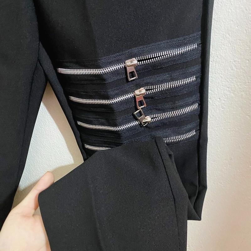 Quần âu nam thêu khoá đùi phong cách boy phố may chắc chắn mẫu mới Menswear