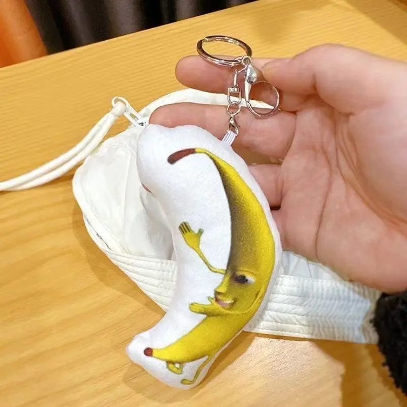 Mặt dây chuyền chuối, đồ chơi lớn, động vật ma quái, có thể tạo ra âm thanh, có dây chuyền chìa khóa, giọng hát Women Móc Chìa Khoá 0