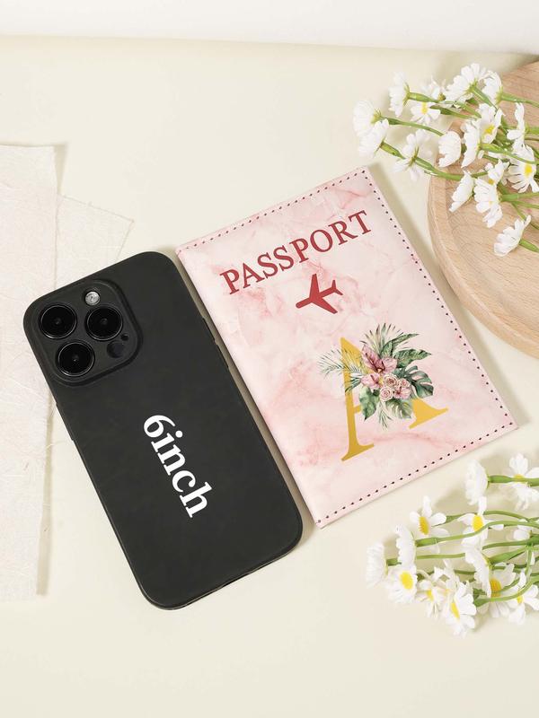 Letter Pattern Passport Holder, Fashionable Hot Stamping Passport Holder, Simple Casual Passport Holder, Bank Card, Credit Card, Transportation Card Holder 2