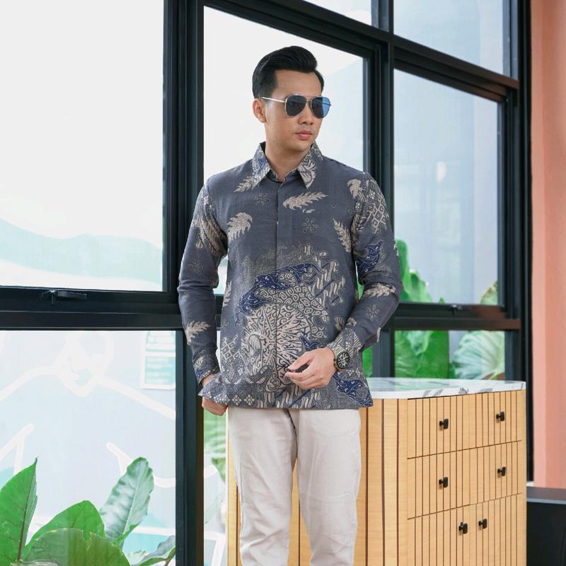 Kemeja batik pria Premium lengan panjang bahan doby lapis furing hero 1