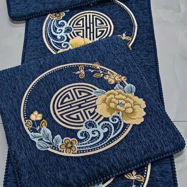 Đệm ghế thảm trải ghế gỗ sofa êm ái ấm áp phong cách hoàng gia sang trọng ghế rộng 60cm dem ghe